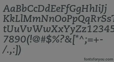 CaecilialtstdBolditalic font – Black Fonts On Gray Background