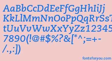CaecilialtstdBolditalic font – Blue Fonts On Pink Background