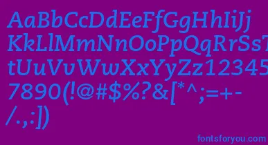 CaecilialtstdBolditalic font – Blue Fonts On Purple Background