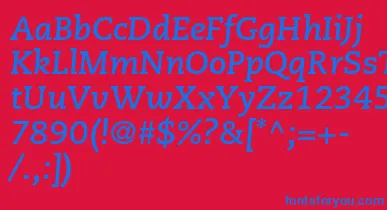 CaecilialtstdBolditalic font – Blue Fonts On Red Background