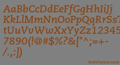 CaecilialtstdBolditalic font – Brown Fonts On Gray Background