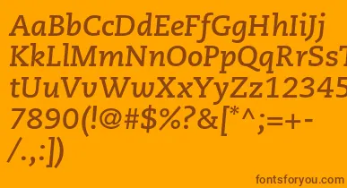CaecilialtstdBolditalic font – Brown Fonts On Orange Background