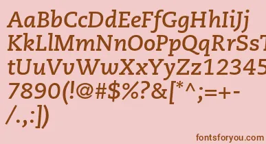 CaecilialtstdBolditalic font – Brown Fonts On Pink Background