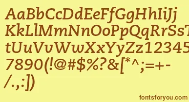 CaecilialtstdBolditalic font – Brown Fonts On Yellow Background