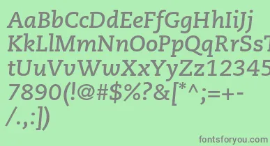 CaecilialtstdBolditalic font – Gray Fonts On Green Background
