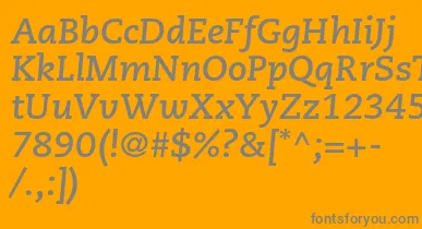 CaecilialtstdBolditalic font – Gray Fonts On Orange Background