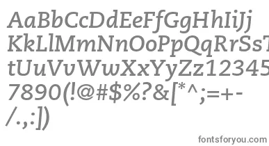 CaecilialtstdBolditalic font – Gray Fonts On White Background