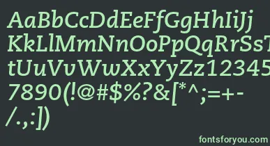 CaecilialtstdBolditalic font – Green Fonts On Black Background