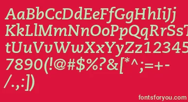 CaecilialtstdBolditalic font – Green Fonts On Red Background