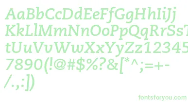 CaecilialtstdBolditalic font – Green Fonts On White Background