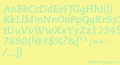 CaecilialtstdBolditalic font – Green Fonts On Yellow Background