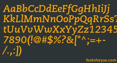 CaecilialtstdBolditalic font – Orange Fonts On Black Background