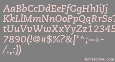 CaecilialtstdBolditalic font – Pink Fonts On Gray Background