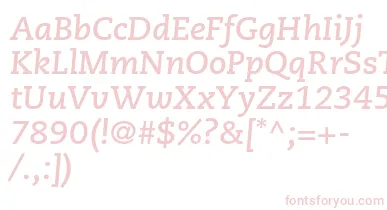 CaecilialtstdBolditalic font – Pink Fonts On White Background