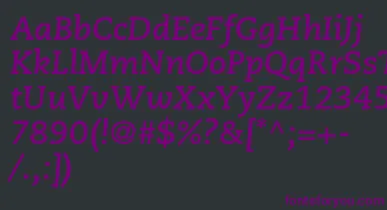 CaecilialtstdBolditalic font – Purple Fonts On Black Background