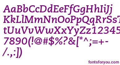 CaecilialtstdBolditalic font – Purple Fonts On White Background