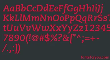 CaecilialtstdBolditalic font – Red Fonts On Black Background