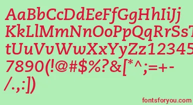 CaecilialtstdBolditalic font – Red Fonts On Green Background