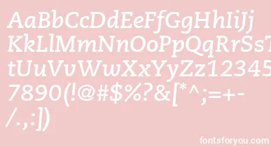 CaecilialtstdBolditalic font – White Fonts On Pink Background