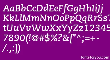 CaecilialtstdBolditalic font – White Fonts On Purple Background