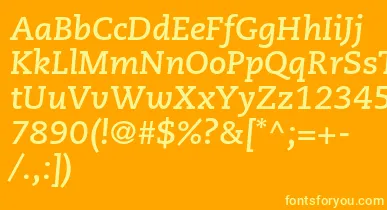 CaecilialtstdBolditalic font – Yellow Fonts On an Orange Background
