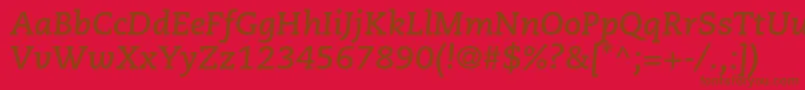 CaecilialtstdBolditalic-Schriftart – Braune Schriften auf rotem Hintergrund