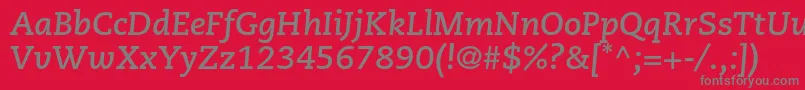 フォントCaecilialtstdBolditalic – 赤い背景に灰色の文字
