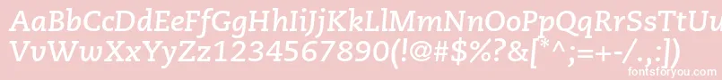 CaecilialtstdBolditalic-Schriftart – Weiße Schriften auf rosa Hintergrund