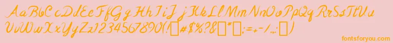 TheCubanWrestler Font – Orange Fonts on Pink Background