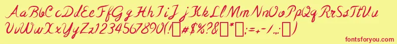 TheCubanWrestler Font – Red Fonts on Yellow Background