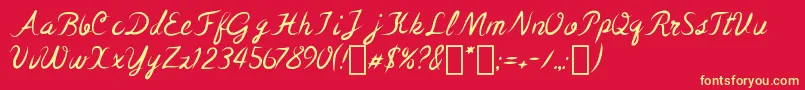 TheCubanWrestler Font – Yellow Fonts on Red Background