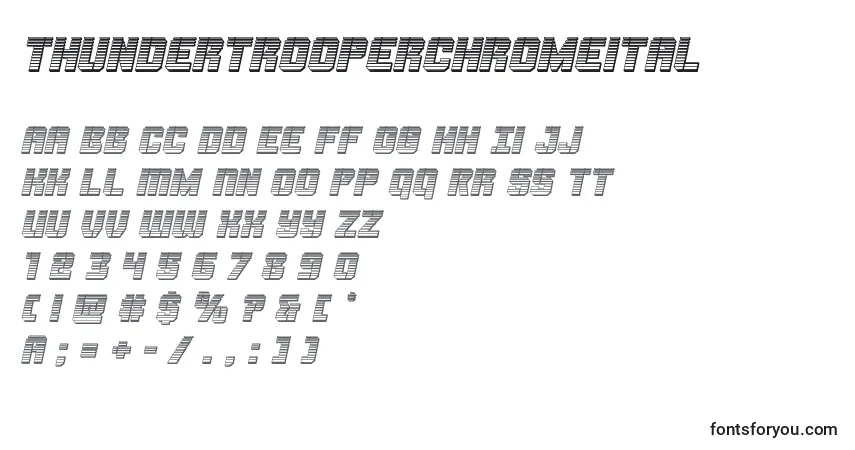 Thundertrooperchromeital-fontti – aakkoset, numerot, erikoismerkit