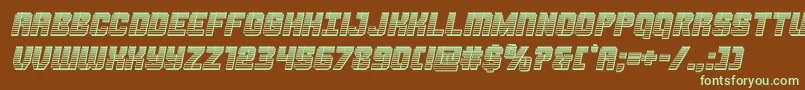 Thundertrooperchromeital Font – Green Fonts on Brown Background