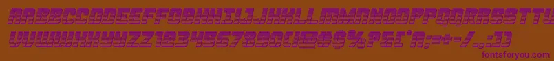 Thundertrooperchromeital-Schriftart – Violette Schriften auf braunem Hintergrund