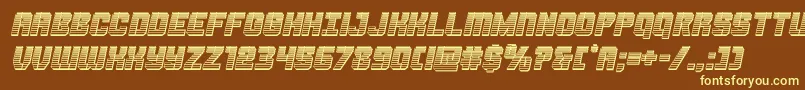 Thundertrooperchromeital Font – Yellow Fonts on Brown Background