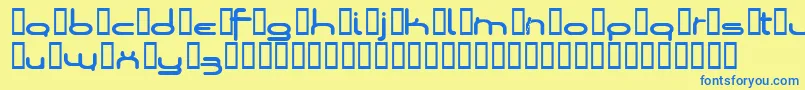 Шрифт Loopsofw – синие шрифты на жёлтом фоне
