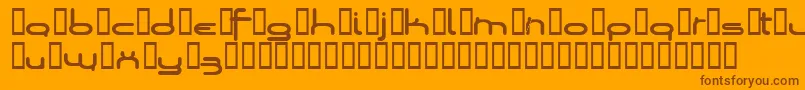 Loopsofw-Schriftart – Braune Schriften auf orangefarbenem Hintergrund