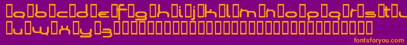Loopsofw-Schriftart – Orangefarbene Schriften auf violettem Hintergrund