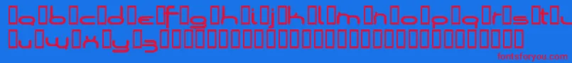 Loopsofw-Schriftart – Rote Schriften auf blauem Hintergrund