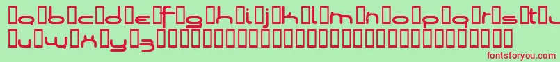 Loopsofw-Schriftart – Rote Schriften auf grünem Hintergrund