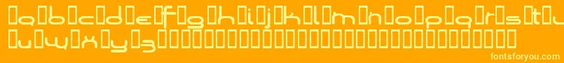 Loopsofw-Schriftart – Gelbe Schriften auf orangefarbenem Hintergrund
