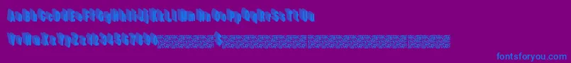 フォントHardline – 紫色の背景に青い文字