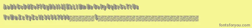 Hardline-fontti – harmaat kirjasimet keltaisella taustalla