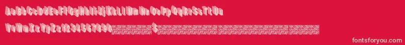 Hardline-fontti – vaaleanpunaiset fontit punaisella taustalla