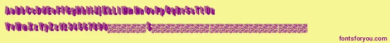 Hardline Font – Purple Fonts on Yellow Background