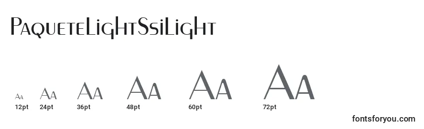 Größen der Schriftart PaqueteLightSsiLight