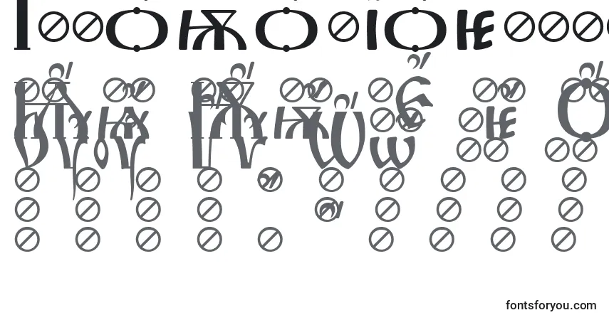 Schriftart IrmologionBrthacute – Alphabet, Zahlen, spezielle Symbole