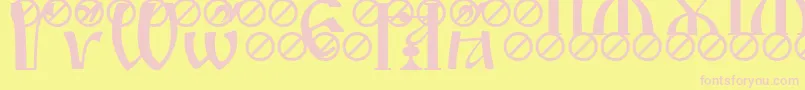 Fonte IrmologionBrthacute – fontes rosa em um fundo amarelo
