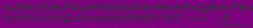 フォントCalligrapherc – 紫の背景に黒い文字