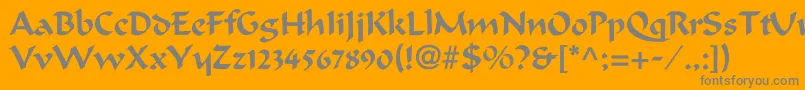 Więcej informacji o czcionce Calligrapherc Czcionka Calligrapherc – szare czcionki na pomarańczowym tle